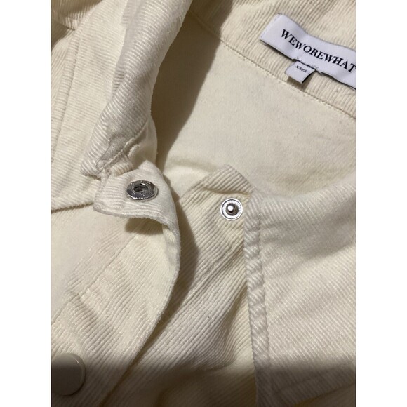 WeWoreWhat Ivory Corduroy Snap Button Shacket Collar Jacket 100% Cotton XS/S - Picture 7 of 8